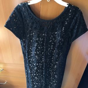 Women's LOFT black lace dress Size 0P
